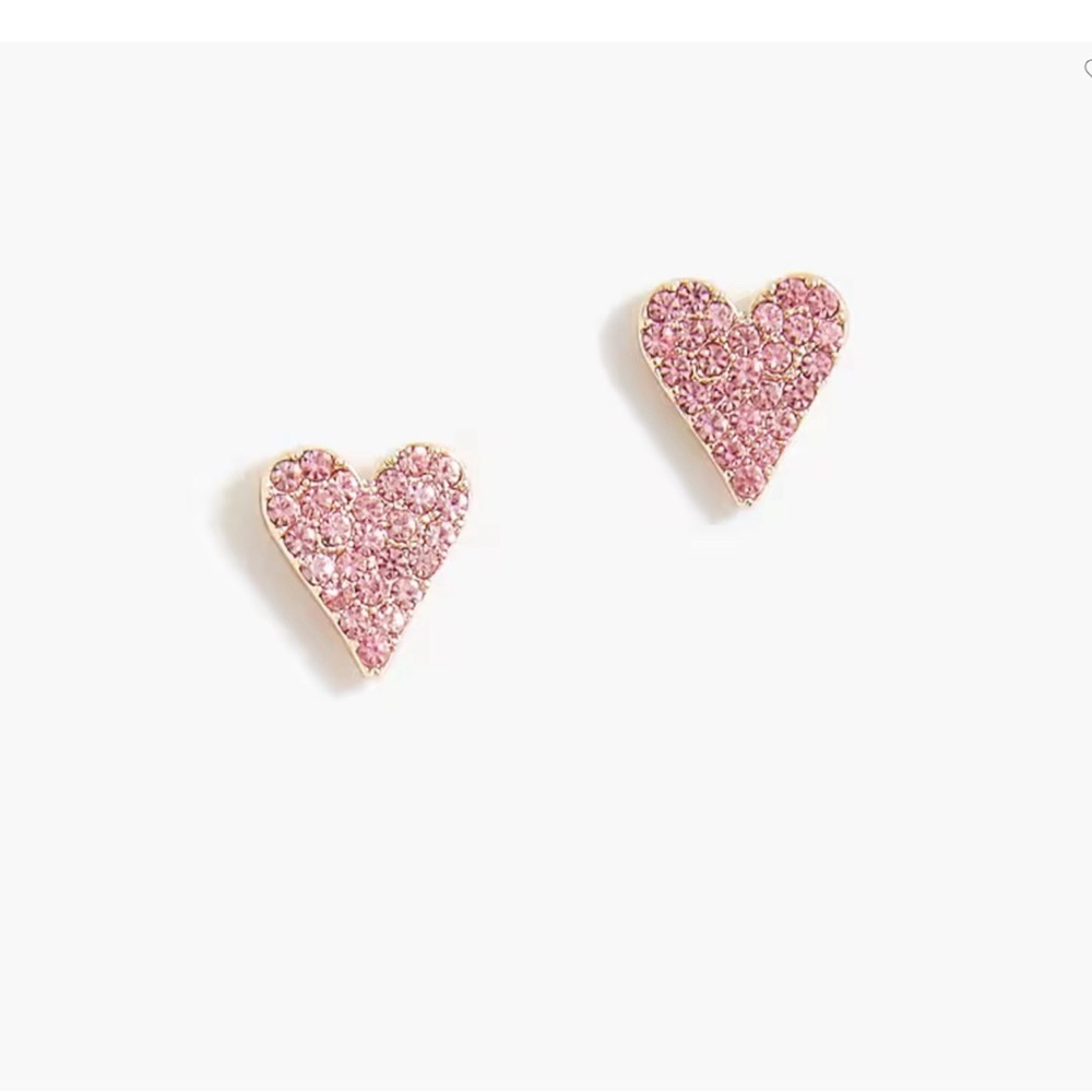 Jcrew Factory Pavé crystal heart stud earrings